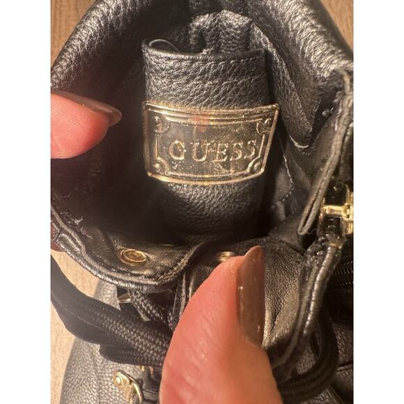 Guess combat boots with gold accents, zip on the sides size 7.5 - Picture 6 of 9
